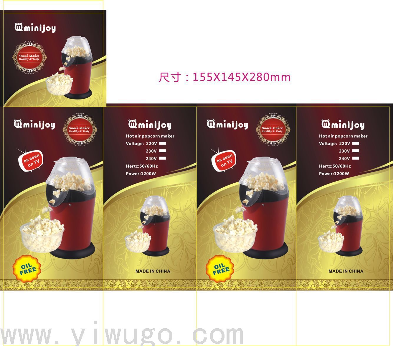 Automatic Popcorn Machine Household Electric Puffed Popcorn Machine Popcorn Machine Cross-Border European and American Regulations