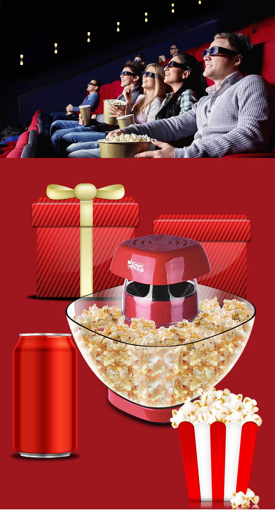 DSP/DSP Popcorn Machine Automatic Household Electric Heating Buds Corn Flower Snacks Children Reach You Popcorn Machine Devices