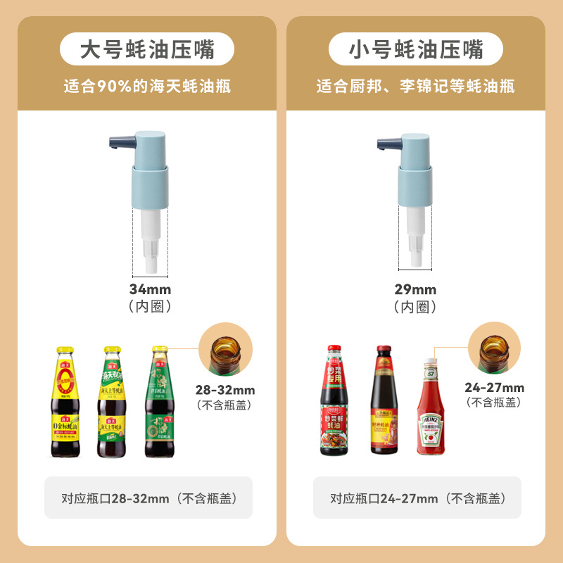Household Oyster Sauce Pressing Utensil Food Grade Kitchen Press Nozzle Nozzle Tomato Sauce Pump Head Squeezing Machine Oyster Sauce Nozzle Large and Small Size
