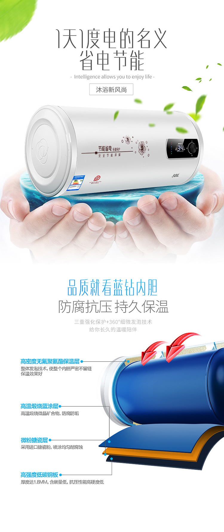 Wholesale Household Energy-Saving Quick-Heating Electric Water Heater Water Storage Demand Water Heaters round Barrel Flat Barrel Frequency Conversion Bath Machine Wholesale Household Energy-Saving Quick-Heating Electric Water Heater Water Storage Demand Water Heaters round Barrel Flat Barrel Frequency Conversion Bath Machine