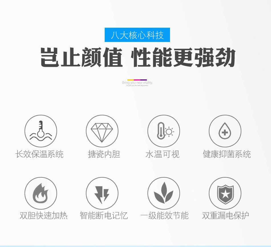 Household Intelligent Integrated Demand Water Heaters Water Storage Quick-Heating Electric Water Heater Horizontal round Barrel Bath Machine Wholesale