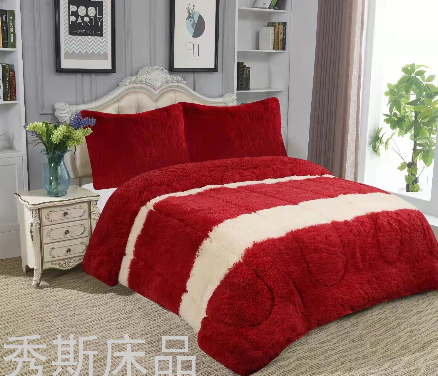 Cross-Border Amazon Quilt Cover Three-Piece Plush Winter Quilt Four-Piece South American Bedding Foreign Trade Quilt Velvet Blanket Cross-Border Amazon Quilt Cover Three-Piece Plush Winter Quilt Four-Piece South American Bedding Foreign Trade Quilt Velvet Blanket