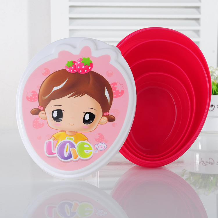 Manufacturers direct creative cartoon fresh-keeping box four sets of plastic fresh-keeping box accessories accessories storage box