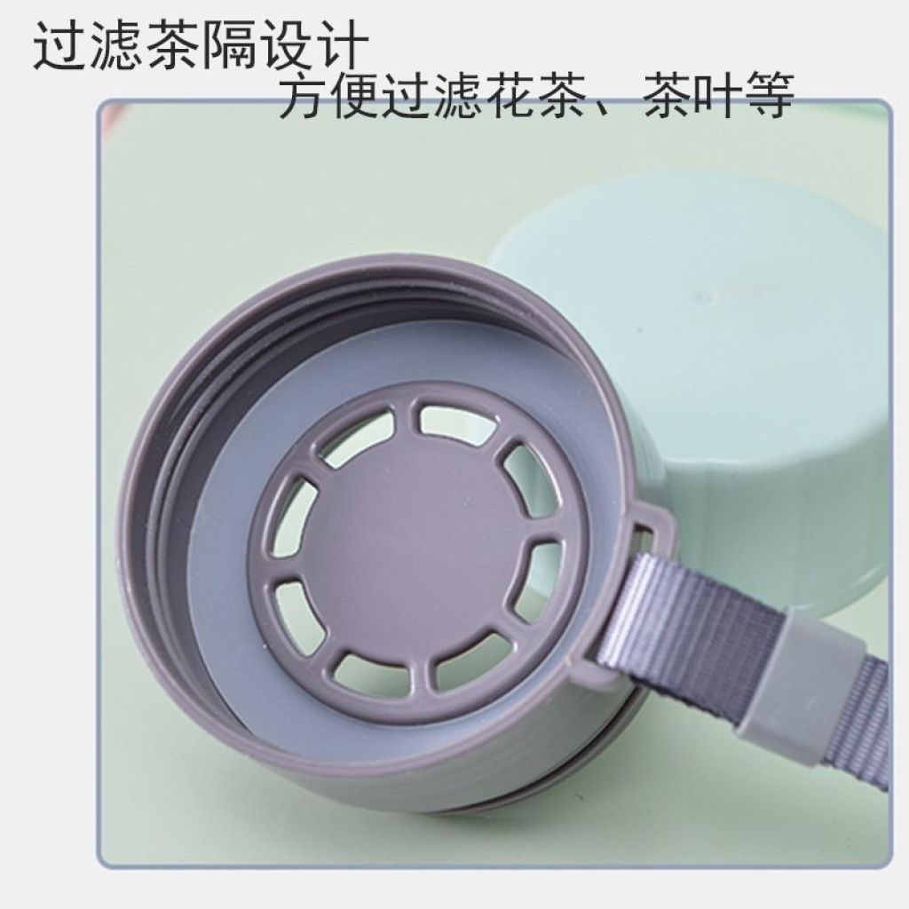 Double-Layer Plastic Glass Cup Shatter Proof Insulation Glass Women's Student Water Cup Men's Portable Simple Tea Brewing Cup with Strainer