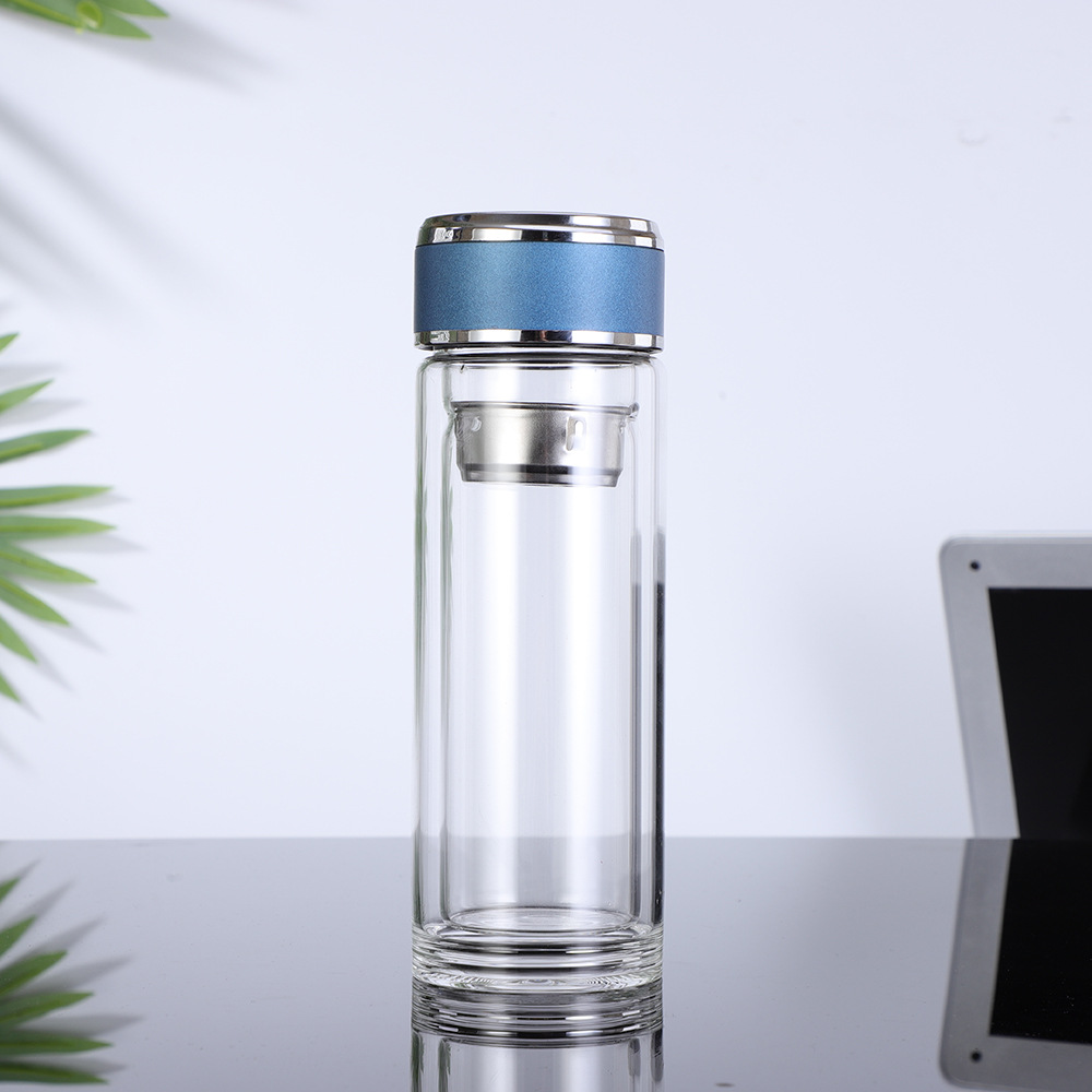  Wholesale Glass Cup Gift Double Creative Glass Men and Women Business Portable Tea Cup