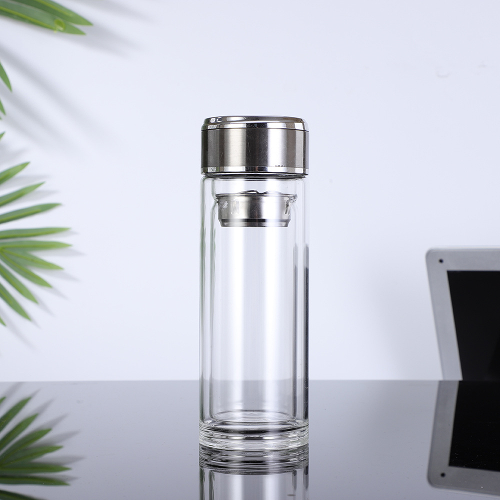  Wholesale Glass Cup Gift Double Creative Glass Men and Women Business Portable Tea Cup