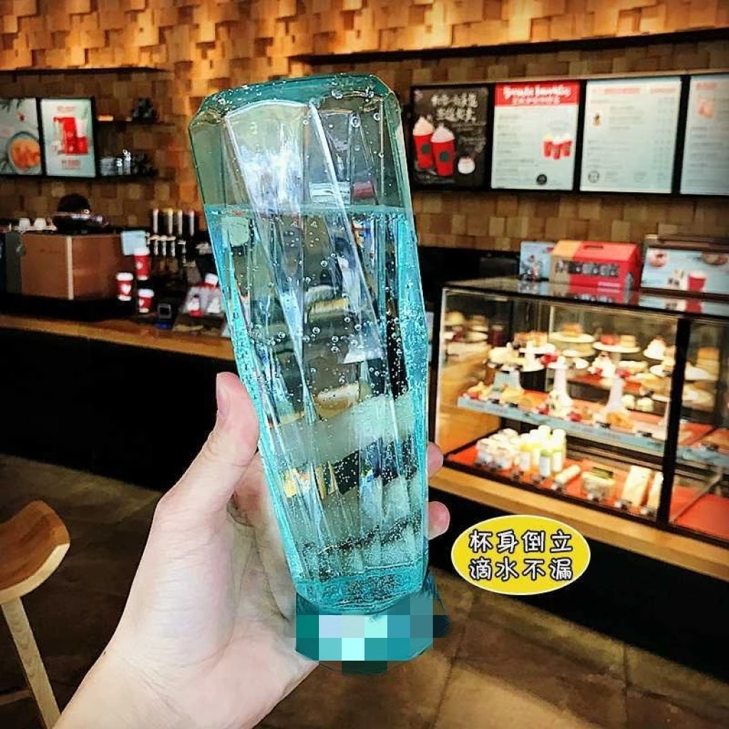 Korean Version of Instagram Lovers Cup Diamond Cup to push the small gift Cup Customized Logo Glass Cup Printing Creative Water Cup