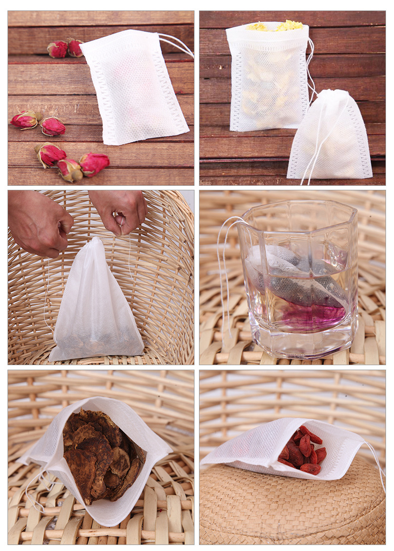 Non-Woven Tea Bags Disposable Traditional Chinese Medicine Bag Teabag Draw Line Filter Bag Environmental Protection Filter Paper Bag