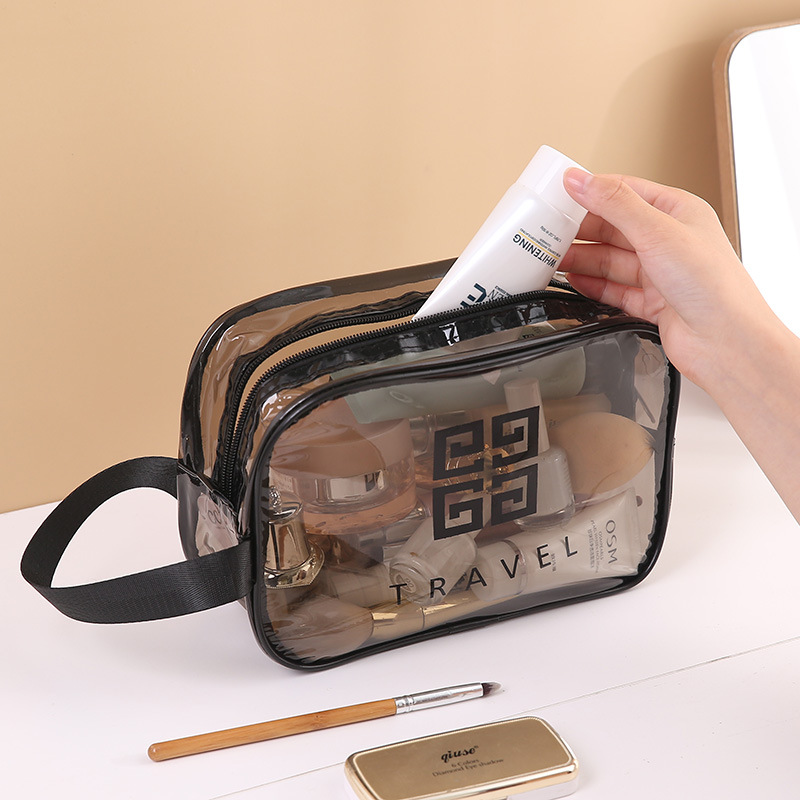 and transparent travel cosmetics storage bag Large makeup bag Ins large capacity portable toiletry bag storage bag