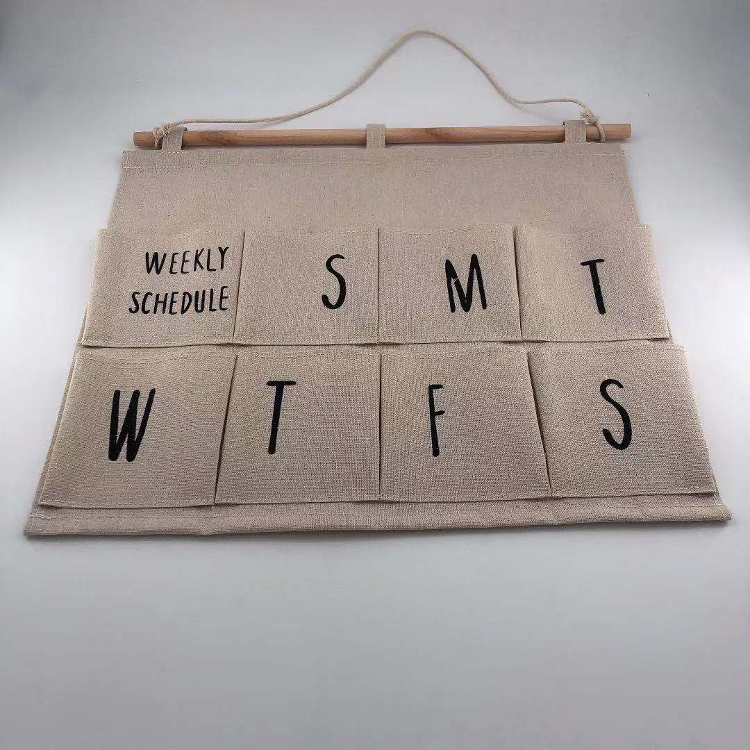 Factory Direct Sales Fabric Wall Hanging Room Wall-Mounted Multi-Layer Organizing Bag Storage Bag Sundries Bag Can Also Be Customized