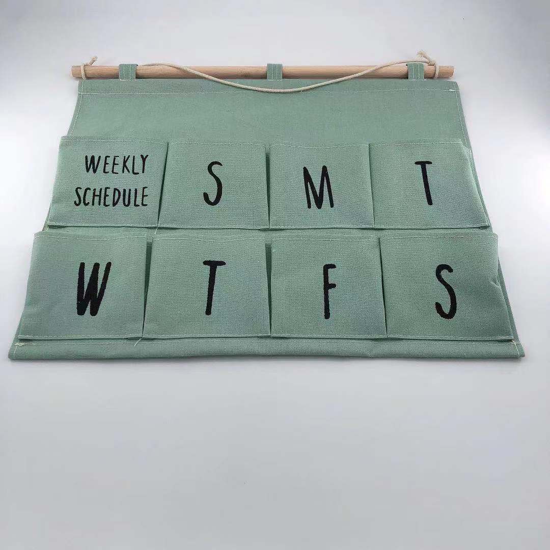 Factory Direct Sales Fabric Wall Hanging Room Wall-Mounted Multi-Layer Organizing Bag Storage Bag Sundries Bag Can Also Be Customized