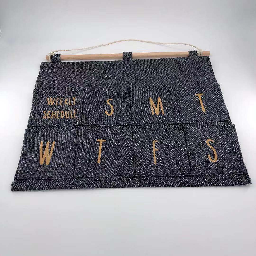 Factory Direct Sales Fabric Wall Hanging Room Wall-Mounted Multi-Layer Organizing Bag Storage Bag Sundries Bag Can Also Be Customized