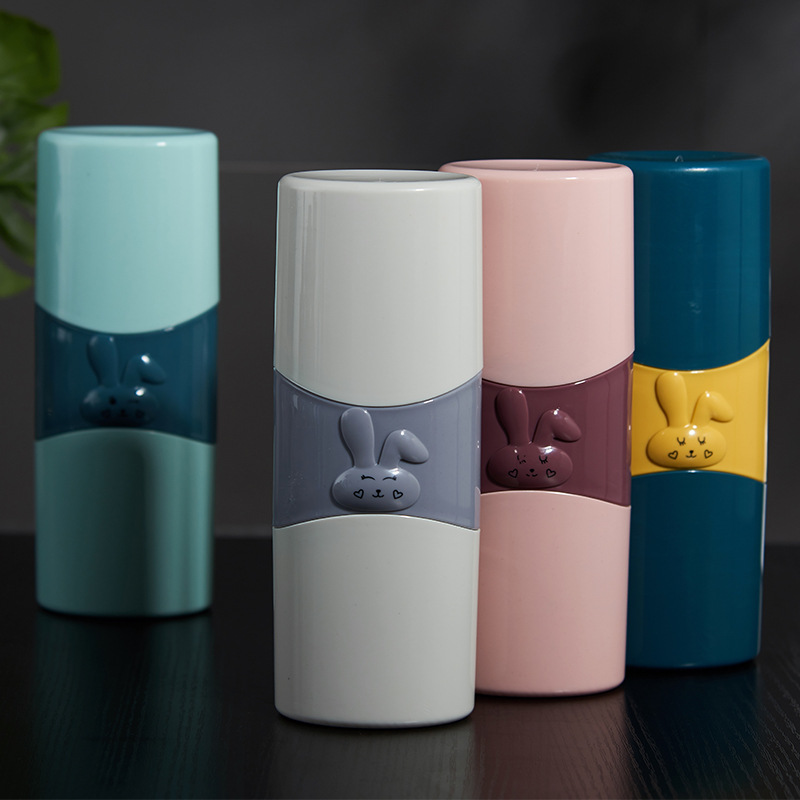 0450 Simple Travel Washing Cup Portable Toothbrush Storage Box Teeth Brushing Cup Tooth Set Box Tooth Glass Suit