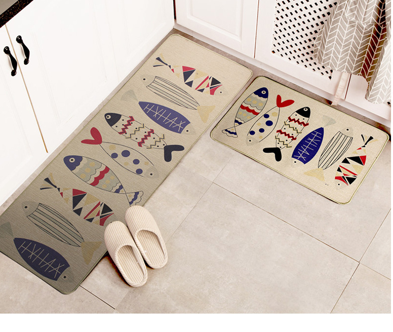Cross-border manufacturers wholesale natural rubber linen floor mat carpet non-slip mat bathroom door mat kitchen customized Cross-border manufacturers wholesale natural rubber linen floor mat carpet non-slip mat bathroom door mat kitchen customized