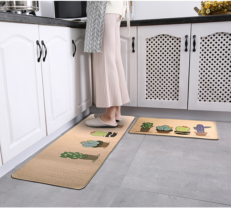 Cross-border manufacturers wholesale natural rubber linen floor mat carpet non-slip mat bathroom door mat kitchen customized Cross-border manufacturers wholesale natural rubber linen floor mat carpet non-slip mat bathroom door mat kitchen customized