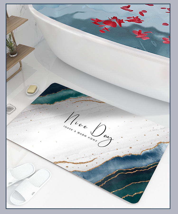 Soft Diatom Mud Absorbent Pad Mat Toilet Bathroom Entrance Non-Slip Mat Light Luxury Household Quick-Drying Bathroom Mats Soft Diatom Mud Absorbent Pad Mat Toilet Bathroom Entrance Non-Slip Mat Light Luxury Household Quick-Drying Bathroom Mats