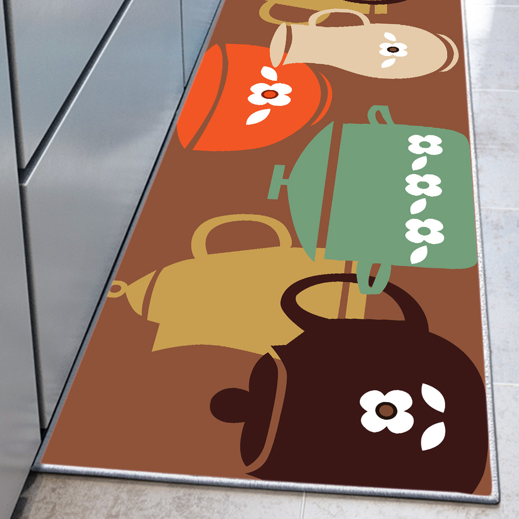 3D Printing Kitchen Non-Slip Mat Surface Crystal Velvet Entrance Mats Floor Mat Bottom Point Plastic Felt Material Absorbent Oil-Absorbing Sheet