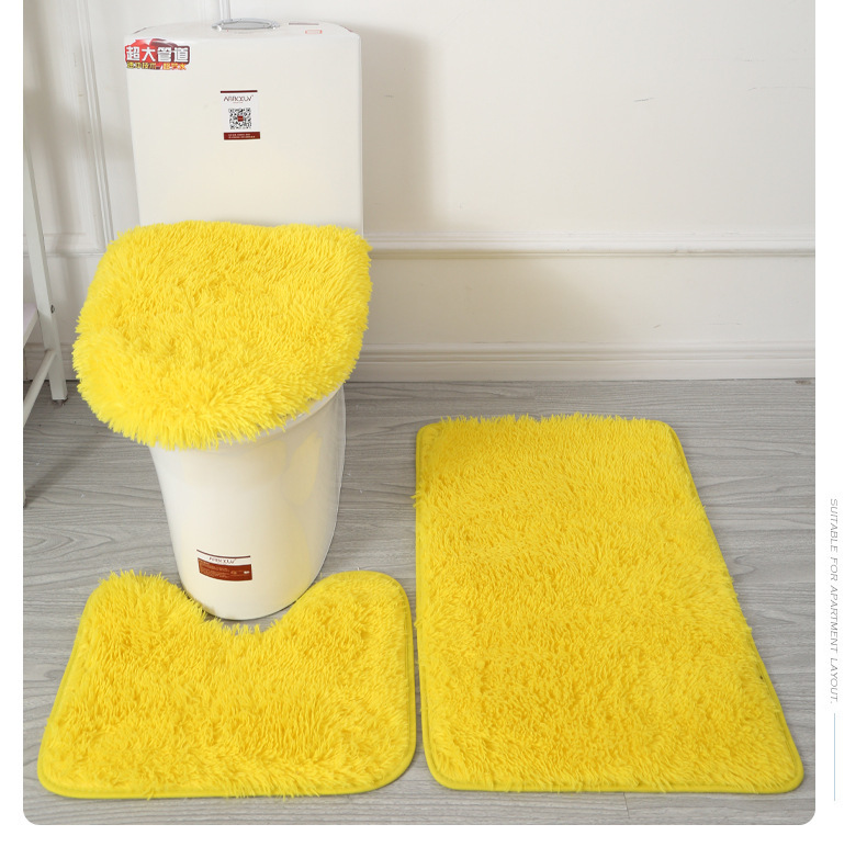 Cross-Border Hair Generation Toilet Bathroom Toilet Bathtub Nordic Style Floor Mat PVC Non-Slip Mat Three-Piece Silk Wool Carpet Cross-Border Hair Generation Toilet Bathroom Toilet Bathtub Nordic Style Floor Mat PVC Non-Slip Mat Three-Piece Silk Wool Carpet