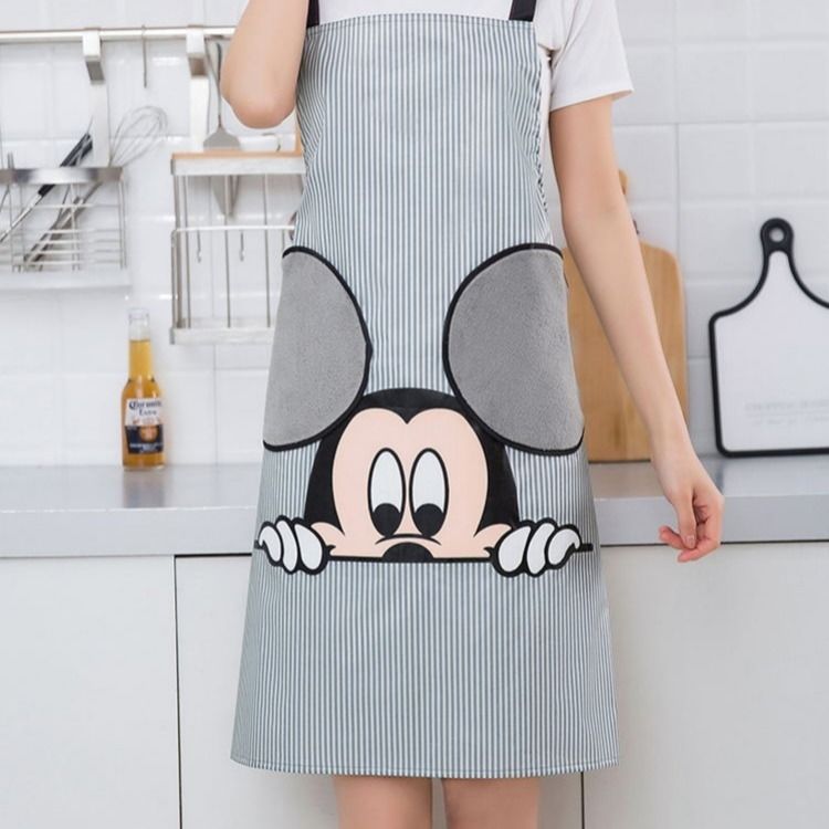 Erasable Hand Apron Female Cute Fashion Waterproof Work Clothes Apron Japanese Kitchen Restaurant Cooking Oil-Proof Male Overclothes