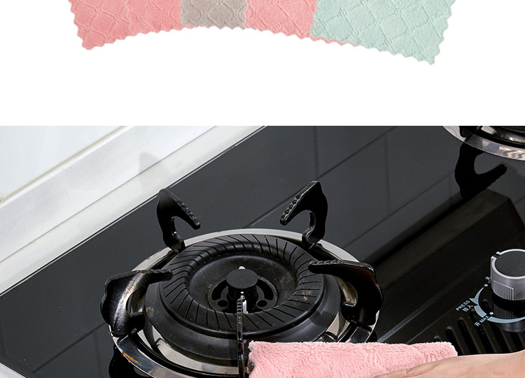 Dish Cloth Double-Sided Two-Color Dish Towel Kitchen Oil-Free Lint-Free Hanging Rag Thickened Scouring Pad Dish Cloth Double-Sided Two-Color Dish Towel Kitchen Oil-Free Lint-Free Hanging Rag Thickened Scouring Pad