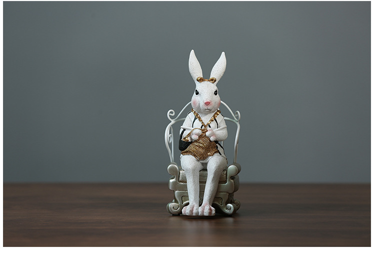 Nordic resin home decorative arts and crafts decoration, lovely rabbit display a gift of zakka garden decorative wine cabinet Nordic resin home decorative arts and crafts decoration, lovely rabbit display a gift of zakka garden decorative wine cabinet
