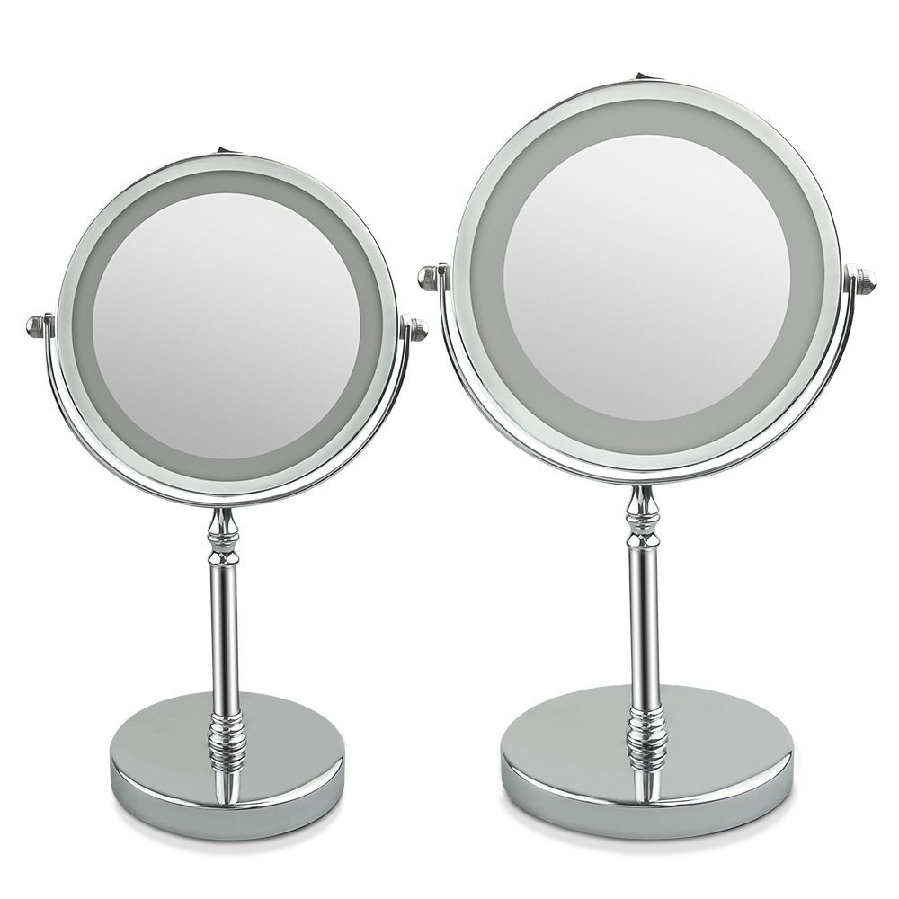 Desktop Gift Mirror Led Make-up Mirror Double Mirror 5 Times Magnification Desktop Makeup Mirror with Light 7 Inch LED Dressing Mirror