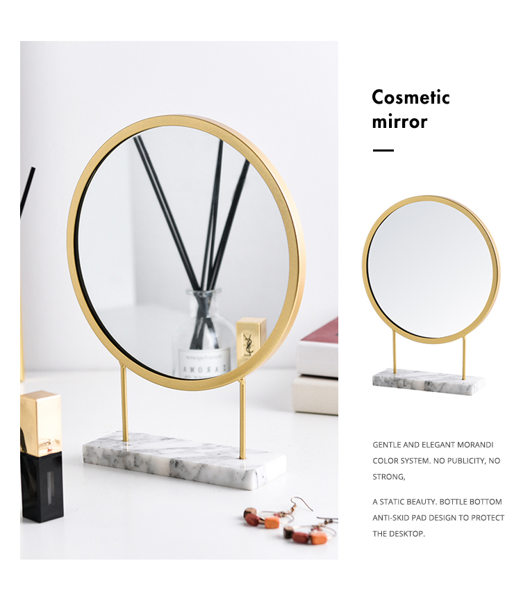 Nordic Ins Light Luxury Dressing Table Makeup Mirror Modern Minimalist Student Dormitory Iron Marble Internet Celebrity Dressing Mirror Nordic Ins Light Luxury Dressing Table Makeup Mirror Modern Minimalist Student Dormitory Iron Marble Internet Celebrity Dressing Mirror