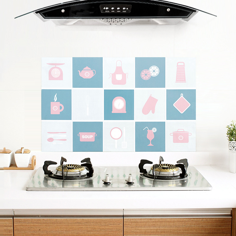kitchen oilproof sticker High temperature stove with waterproof lampblack machine tile wall wallpaper cabinet sticker