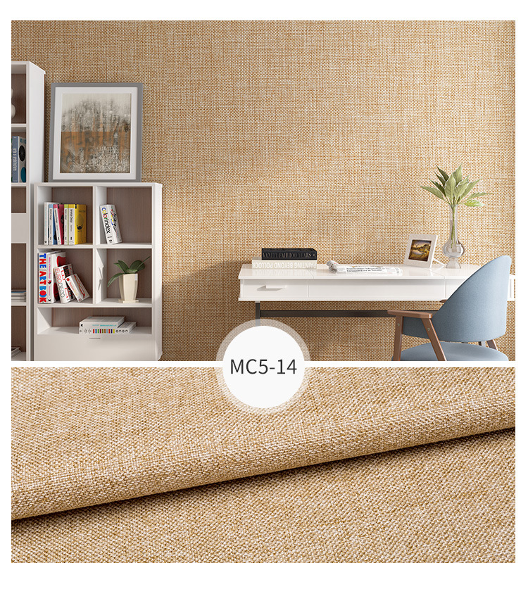  Chinese-Style Linen Wall Cloth Solid Color Plain Hotel Background Wallpaper Engineering Home Decoration Seamless 