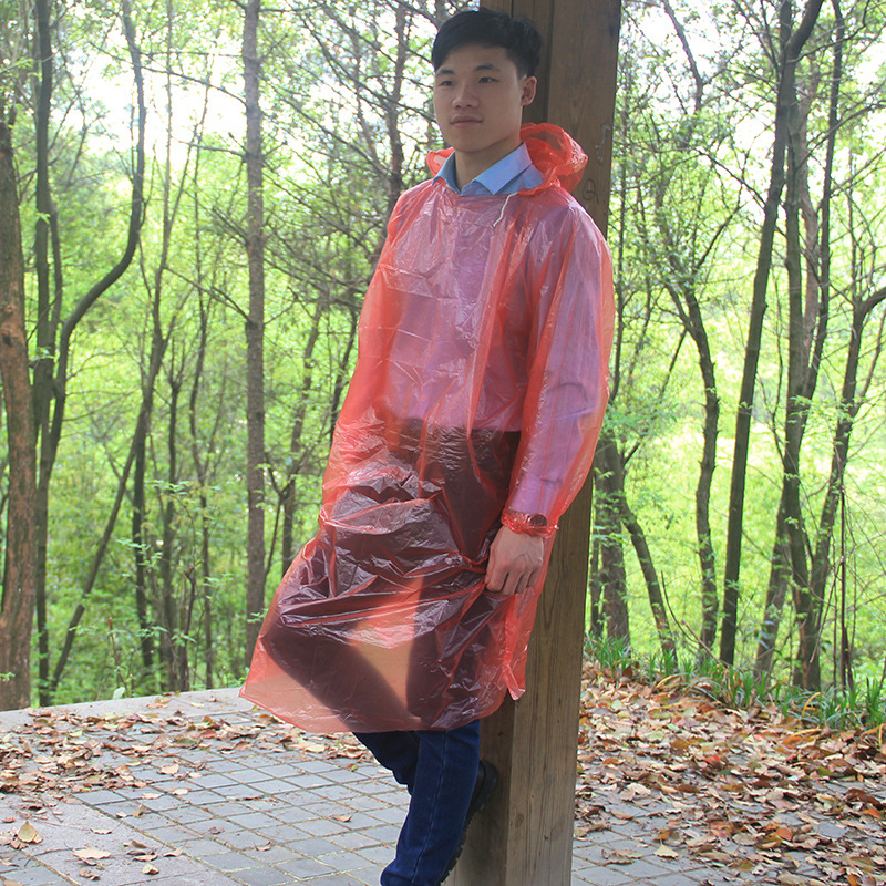 Thickened Adult Disposable Raincoat Portable PE Children&#039;s Poncho Amusement Park Outdoor Transparent Raincoat Manufacturers Can Customize