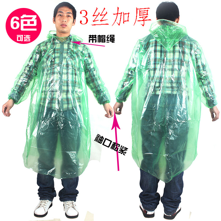 Thickened Adult Disposable Raincoat Portable PE Children&#039;s Poncho Amusement Park Outdoor Transparent Raincoat Manufacturers Can Customize