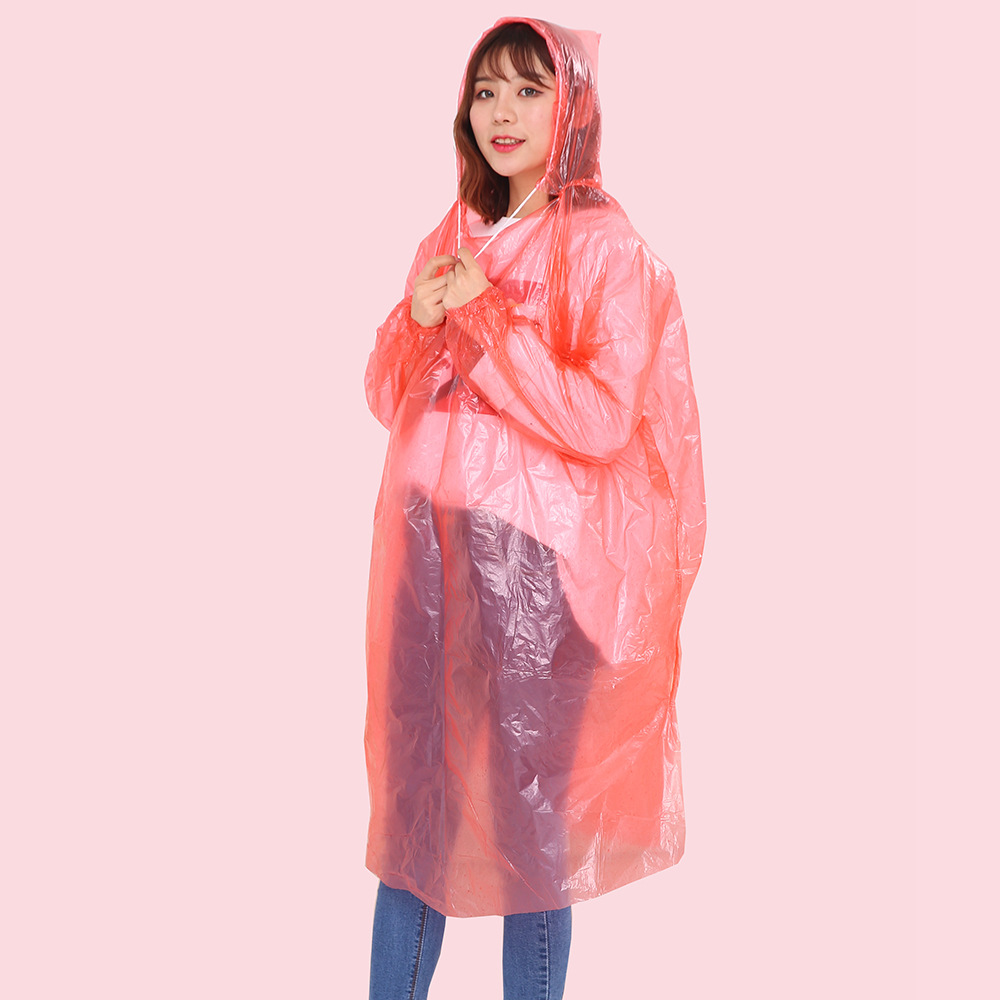 Thickened Adult Disposable Raincoat Portable PE Children's Poncho Amusement Park Outdoor Transparent Raincoat Manufacturers Can Customize