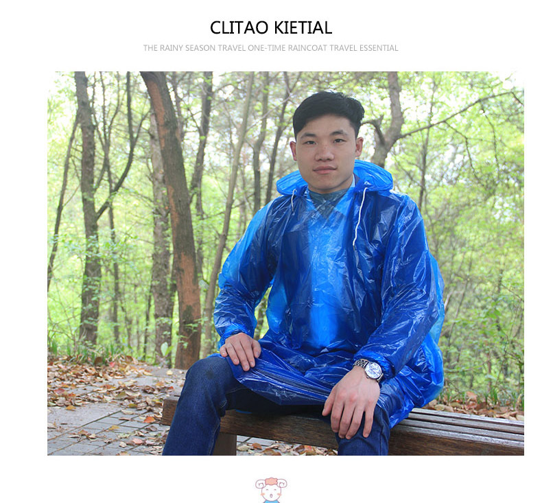 Thickened Adult Disposable Raincoat Portable PE Children's Poncho Amusement Park Outdoor Transparent Raincoat Manufacturers Can Customize