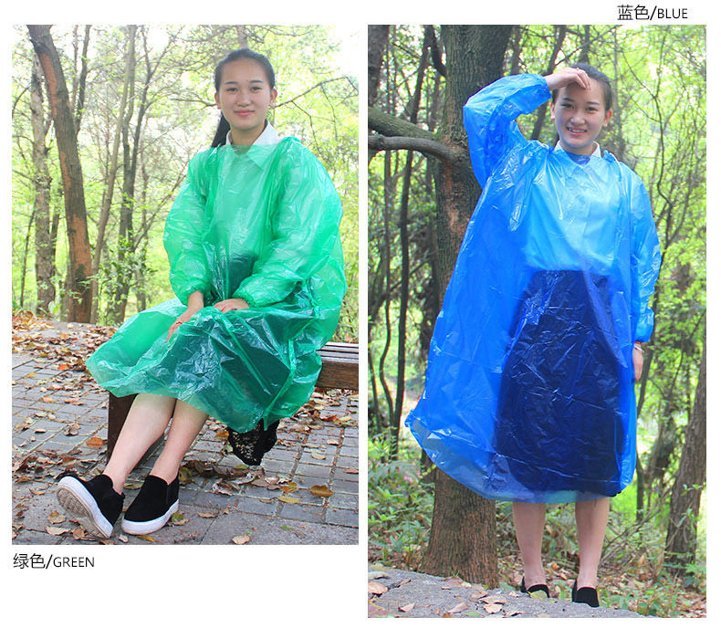 Thickened Adult Disposable Raincoat Portable PE Children's Poncho Amusement Park Outdoor Transparent Raincoat Manufacturers Can Customize