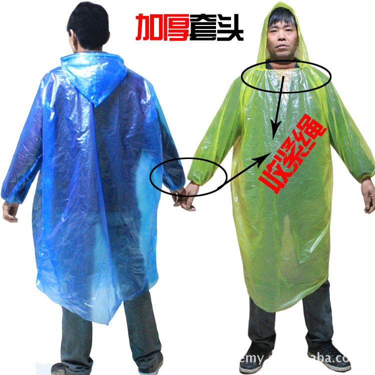 Thickened Adult Disposable Raincoat Portable PE Children's Poncho Amusement Park Outdoor Transparent Raincoat Manufacturers Can Customize
