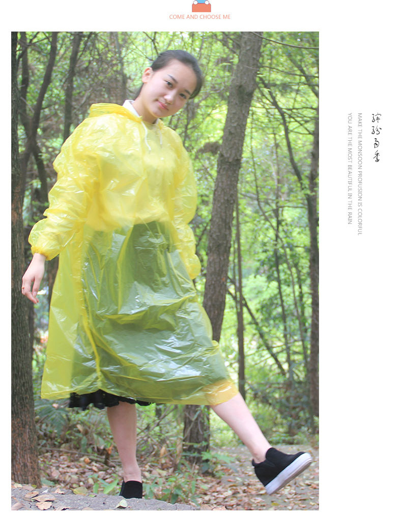 Thickened Adult Disposable Raincoat Portable PE Children's Poncho Amusement Park Outdoor Transparent Raincoat Manufacturers Can Customize