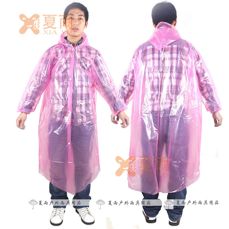 Qiahang Wholesale Button Extra Thick 6 Silk Disposable Raincoat Transparent Travel Mountaineering Cycling Thickened Poncho Raincoat