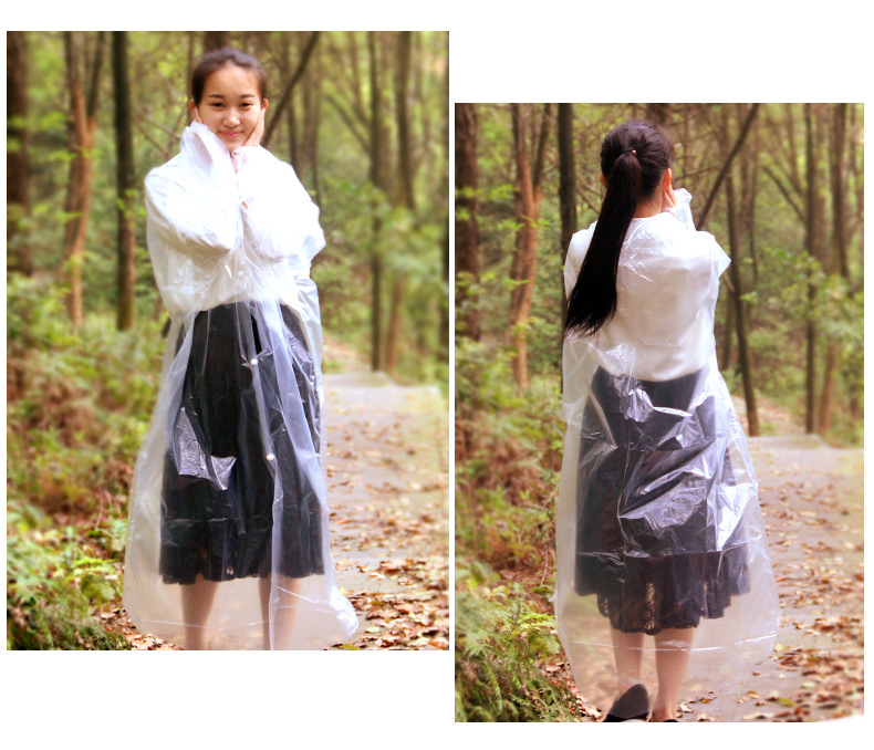 Qiahang Wholesale Button Extra Thick 6 Silk Disposable Raincoat Transparent Travel Mountaineering Cycling Thickened Poncho Raincoat