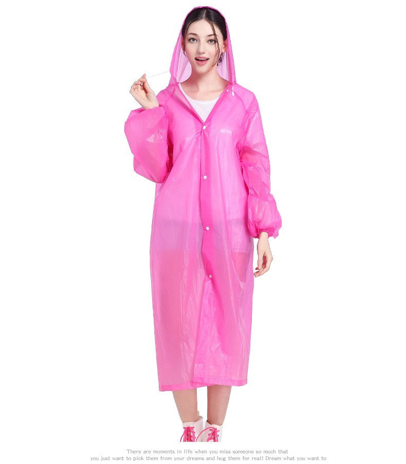 EVA Raincoat Manufacturer 2021 New Non-Disposable Eva PEVA Raincoat Travel Outdoor Lightweight Poncho Wholesale