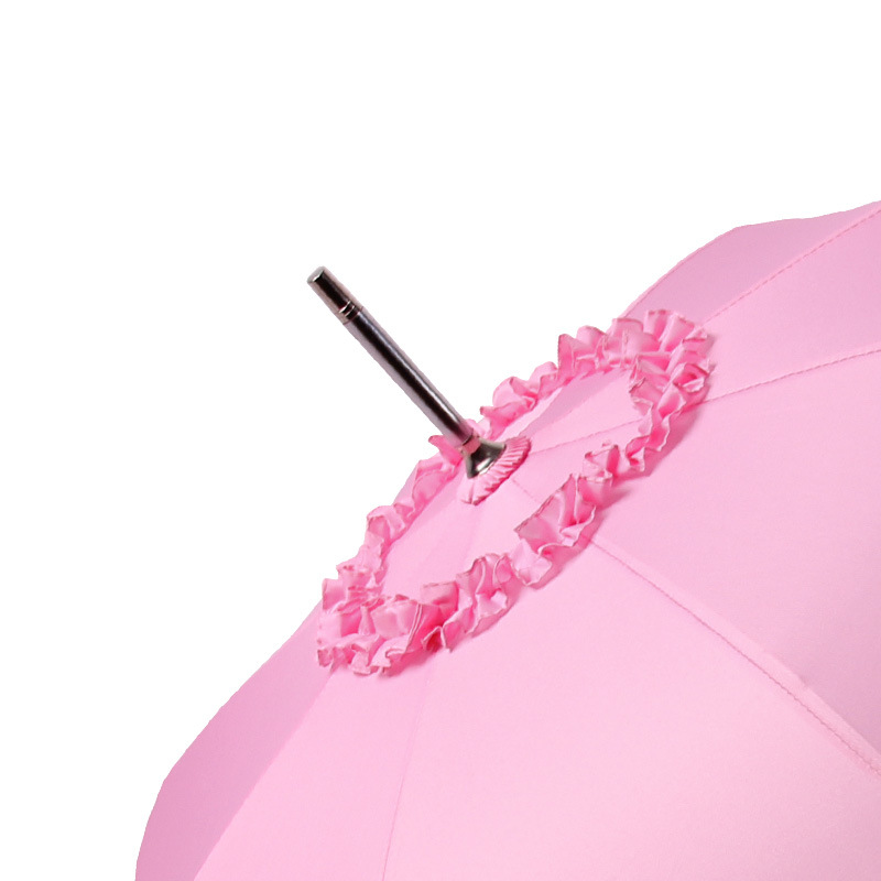  Wedding Rain Umbrella Long Handle Bright Red Bridal Umbrella Cute Lace Princess Lace Umbrella One Product Dropshipping