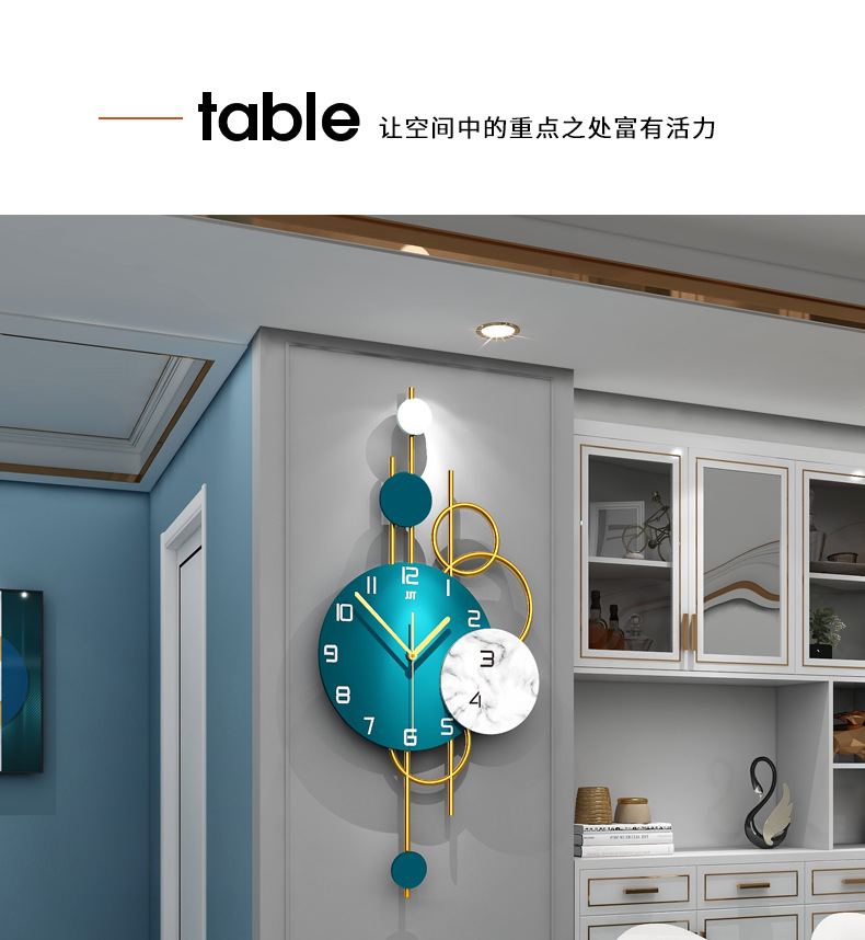 Affordable Luxury Fashion Clock Wall Clock Living Room Creative Home Decoration Clock Nordic Simple Wall Hanging Wall Clocks One Piece Dropshipping