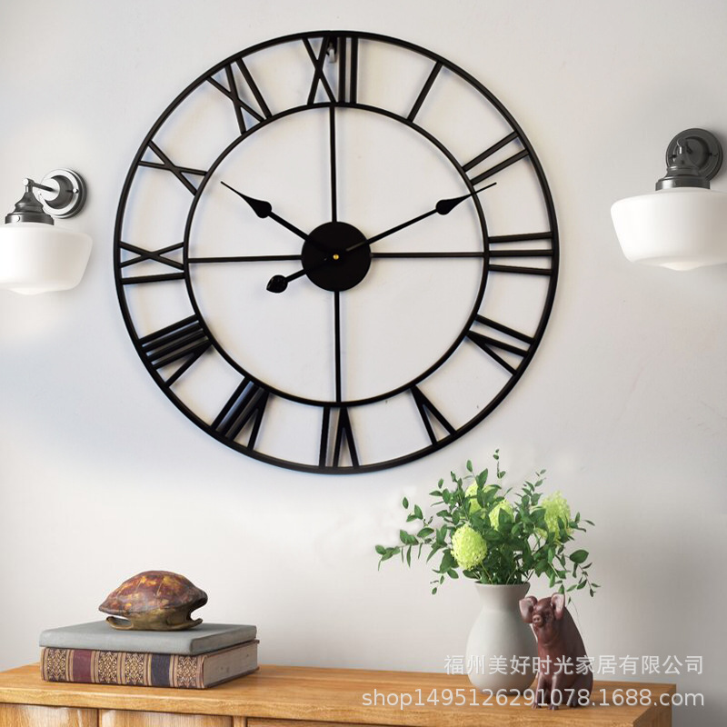 Clocks Personalized Personality Creative Fashion Living Room American Modern Loft Cafe Iron Large Wall Clock Watch