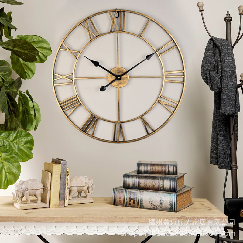 Clocks Personalized Personality Creative Fashion Living Room American Modern Loft Cafe Iron Large Wall Clock Watch