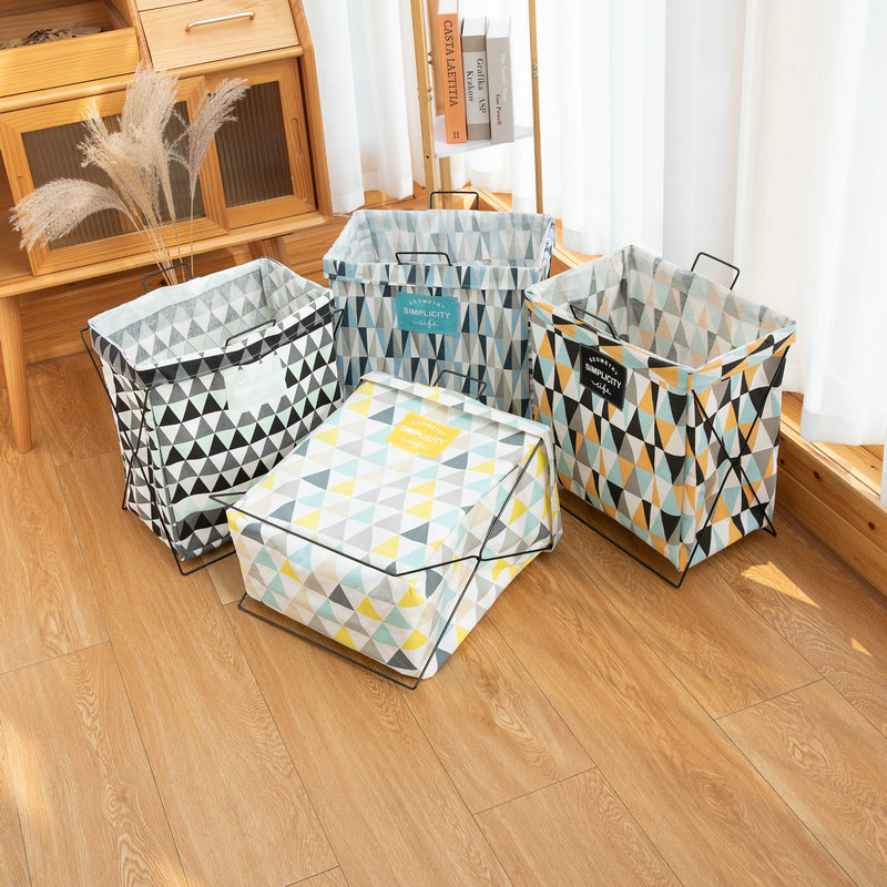 Iron Rack Storage Large Size Laundry Basket Laundry Basket Folding Waterproof Dirty Clothes Basket Cotton Linen Cloth Storage Basket Cross-Border Wholesale Iron Rack Storage Large Size Laundry Basket Laundry Basket Folding Waterproof Dirty Clothes Basket Cotton Linen Cloth Storage Basket Cross-Border Wholesale