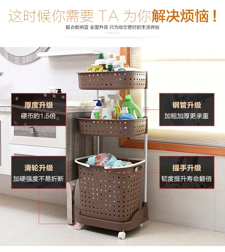 Creative Home Laundry Basket Plastic Laundry Basket Bathroom with Pulley Dirty Laundry Storage Basket Lou Large Storage Basket Creative Home Laundry Basket Plastic Laundry Basket Bathroom with Pulley Dirty Laundry Storage Basket Lou Large Storage Basket