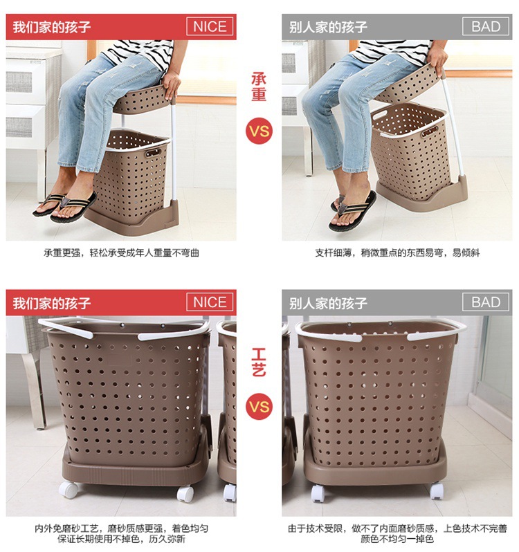 Creative Home Laundry Basket Plastic Laundry Basket Bathroom with Pulley Dirty Laundry Storage Basket Lou Large Storage Basket Creative Home Laundry Basket Plastic Laundry Basket Bathroom with Pulley Dirty Laundry Storage Basket Lou Large Storage Basket