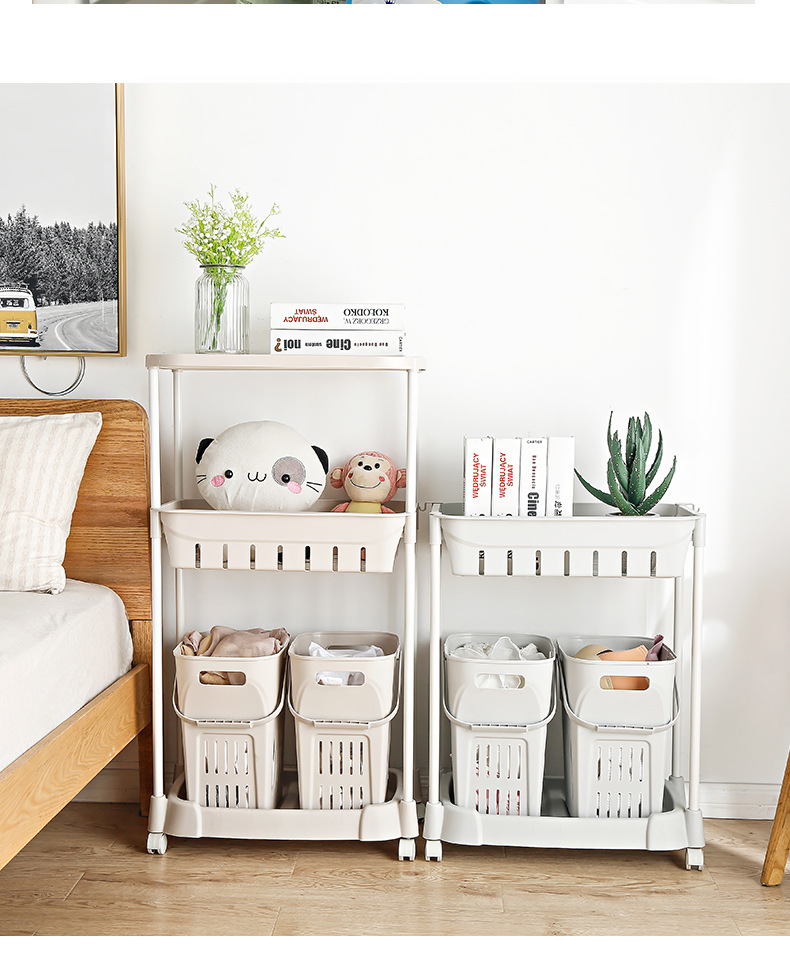Household Plastic Laundry Basket Bathroom with Pulley Dirty Clothes Storage Basket Double Basket Portable Clothes Dirty Clothes Basket Household Plastic Laundry Basket Bathroom with Pulley Dirty Clothes Storage Basket Double Basket Portable Clothes Dirty Clothes Basket