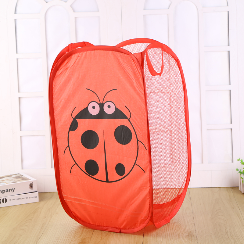 Simple and Foldable Bathroom Storage Net Pocket Storage Basket Baby Dirty Clothes Storage Bag Clothes Blue Dirty Clothes Basket