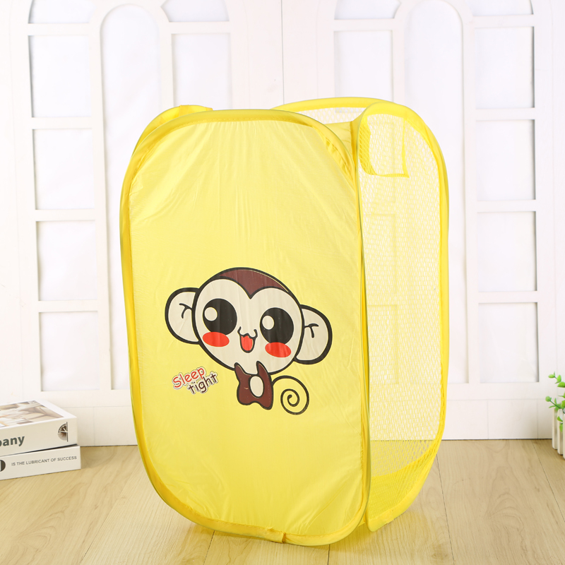 Simple and Foldable Bathroom Storage Net Pocket Storage Basket Baby Dirty Clothes Storage Bag Clothes Blue Dirty Clothes Basket