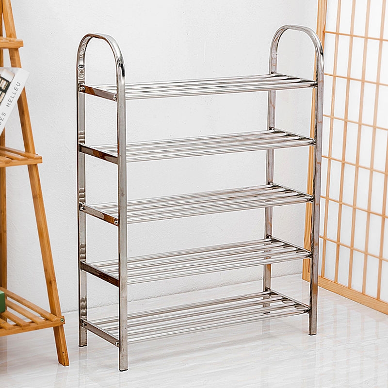 Shoe rack stainless steel multi-layer assembly simple waterproof shoe cabinet economy dormitory storage rack at the door shelf